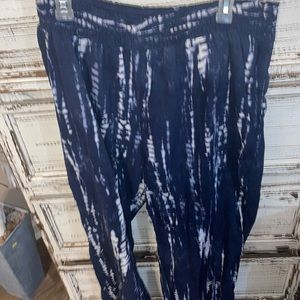 Margaritaville brand new tie dye pants navy blue and white bootcut so soft 2x